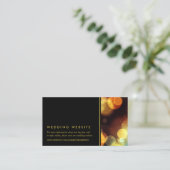 Twilight Bokeh Lights Wedding Website Begleitkarte (Stehend Vorderseite)