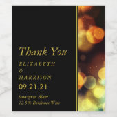 Twilight Bokeh Lights Wedding Weinetikett (Einzelnes Label)