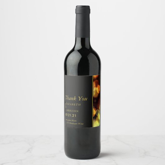 Twilight Bokeh Lights Wedding Weinetikett (Vorderseite)