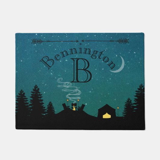 Twilight Camping Scene Door Mat Fußmatte (Vorderseite)