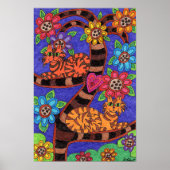 Twilight Cat Tree of Life Folk Art Poster (Vorne)