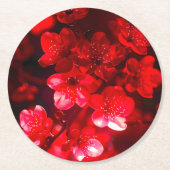 Twilight Cherry Blossom Glow Runder Pappuntersetzer (Vorderseite)
