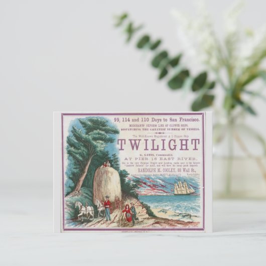 Twilight Clipper Postkarte (Stehend Vorderseite)