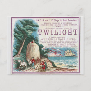 Twilight Clipper Segelschiff Postkarte