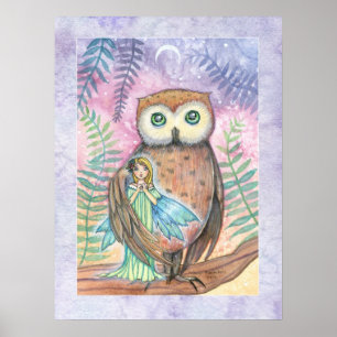 Twilight Companies Owl and Fairy Print Poster