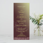 Twilight Dandelion Wedding Menükarte (Stehend Vorderseite)