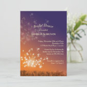 Twilight Dandelions Brautparty Einladung (Stehend Vorderseite)