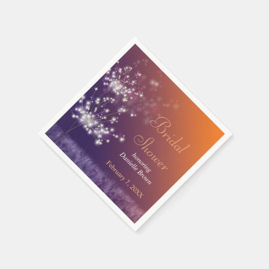 Twilight Dandelions Brautparty Serviette (Ecke)