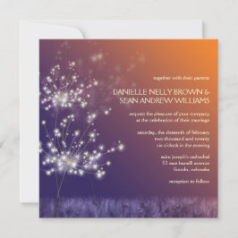 Twilight Dandelions Floral Wedding Einladung