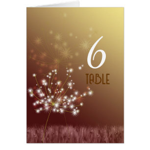 Twilight Dandelions Hochzeit im Herbst Tischnummer