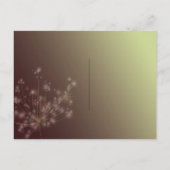 Twilight Dandelions Wedding Save the Date Ankündigungspostkarte (Rückseite)