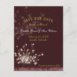 Twilight Dandelions Wedding Save the Date Ankündigungspostkarte