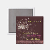 Twilight Dandelions Wedding Save the Date Magnet (Vorderseite/Rückseite)