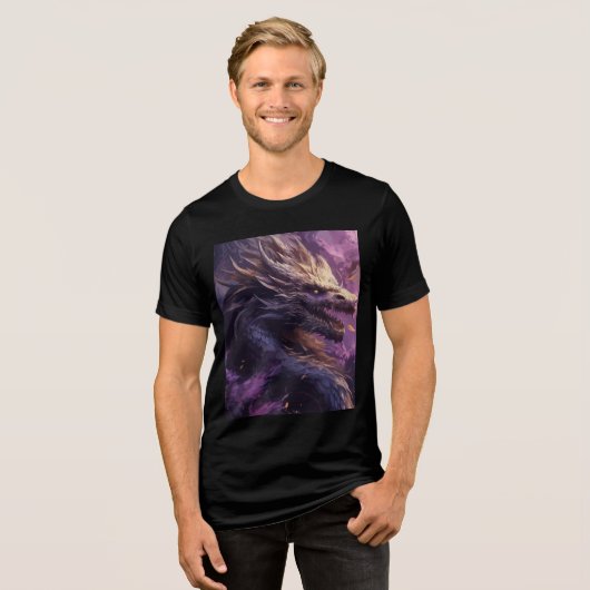 Twilight Dragon in Purple Storm Tri-Blend Shirt (Vorderseite voll)