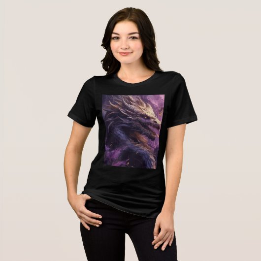 Twilight Dragon in Purple Storm Tri-Blend Shirt (Vorderseite voll)