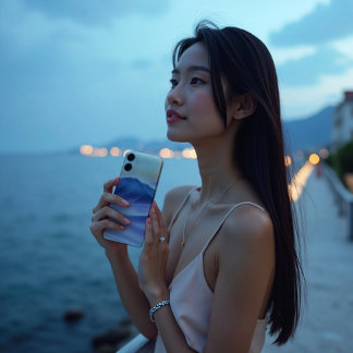 Twilight Drift Fluid Abstrakt Coastal iPhone 16 Hülle