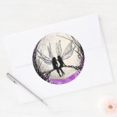 Twilight Fairy Art Stickers, Fee Silhouetten Runder Aufkleber (Umschlag)