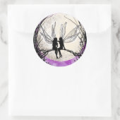 Twilight Fairy Art Stickers, Fee Silhouetten Runder Aufkleber (Tasche)