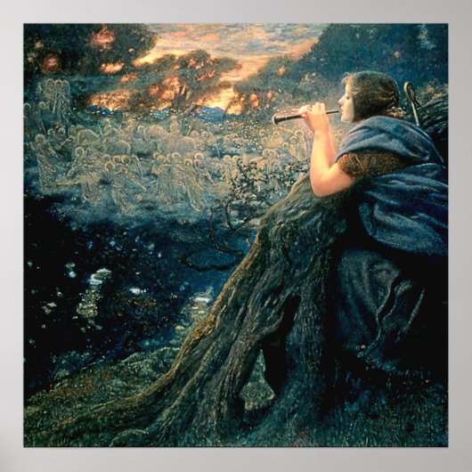 "Twilight Fantasy" von Edward Robert Hughes Poster (Vorne)