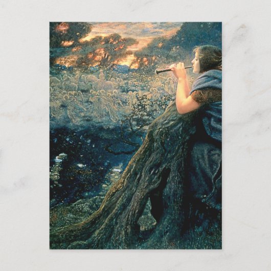 "Twilight Fantasy" von Edward Robert Hughes Postkarte (Vorderseite)