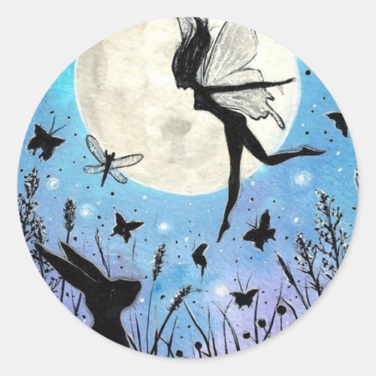 Twilight-Fee und Hare-Sticker Runder Aufkleber (Vorderseite)