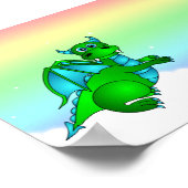 Twilight Flight - Niedliches Green & Blue Dragon P Poster (Ecke)