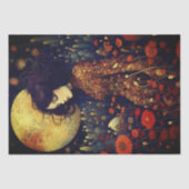 Twilight Floral Fantasy Art Nouveau Portrait Seidenpapier (Vorderseite)