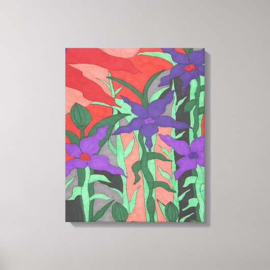 Twilight Floral Garden Leinwanddruck (Vorderseite)