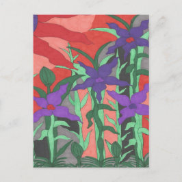 Twilight Floral Garden Postkarte