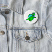 Twilight Flug - niedlicher grüner u. blauer Drache Button (Beispiel)