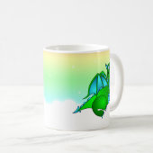 Twilight Flug - niedlicher grüner u. blauer Drache Kaffeetasse (VorderseiteRechts)