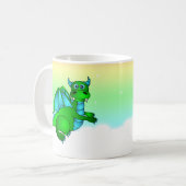 Twilight Flug - niedlicher grüner u. blauer Drache Kaffeetasse (Vorderseite Links)