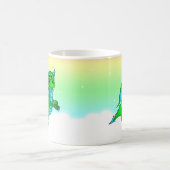 Twilight Flug - niedlicher grüner u. blauer Drache Kaffeetasse (Mittel)