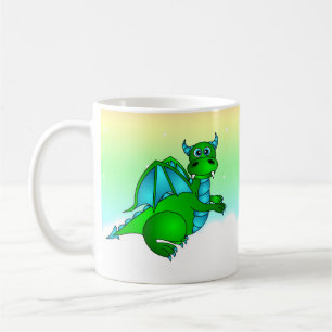 Twilight Flug - niedlicher grüner u. blauer Drache Kaffeetasse