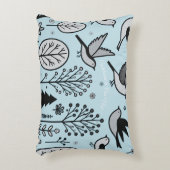 Twilight Forest Birds Hellblau Dekokissen (Vorderseite(Vertikal))