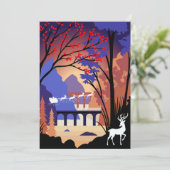 Twilight Forest Christmas Santa Sleigh Ankündigung (Stehend Vorderseite)