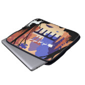 Twilight Forest Christmas Santa Sleigh Laptopschutzhülle (Vorne Knopf)