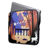 Twilight Forest Christmas Santa Sleigh Laptopschutzhülle (Vorderseite Links)