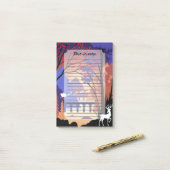 Twilight Forest Christmas Santa Sleigh Post-it Klebezettel (Auf Schreibtisch)