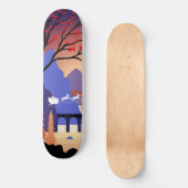 Twilight Forest Christmas Santa Sleigh Skateboard (Vorderseite)