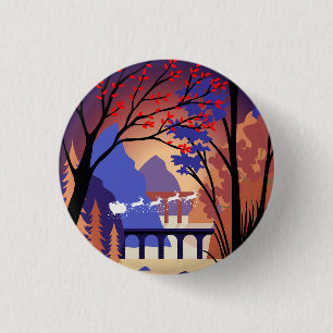 Twilight Forest Weihnachten Santa Schlitten Button