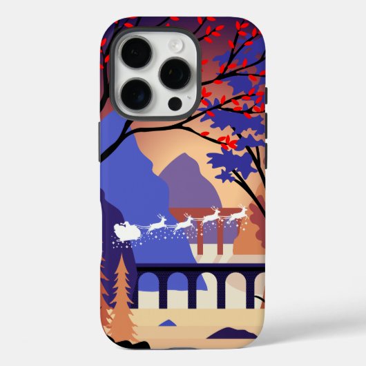 Twilight Forest Weihnachten Santa Schlitten Case-Mate iPhone Hülle (Rückseite)