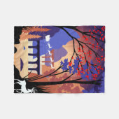 Twilight Forest Weihnachten Santa Schlitten Fleecedecke (Vorderseite (Horizontal))