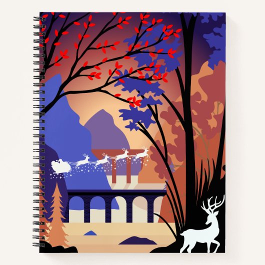 Twilight Forest Weihnachten Santa-Schlitten Notizblock (Vorderseite)