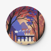 Twilight Forest Weihnachten Santa Schlitten Pappteller (Vorderseite)