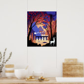 Twilight Forest Weihnachten Santa Schlitten Poster (Küche)