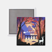 Twilight Forest Weihnachts-Santa-Schlitten Magnet (Vorderseite/Rückseite)