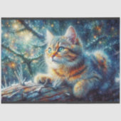 Twilight Forest Woodland Fantasy Cat Decoupage Seidenpapier (Vorderseite)