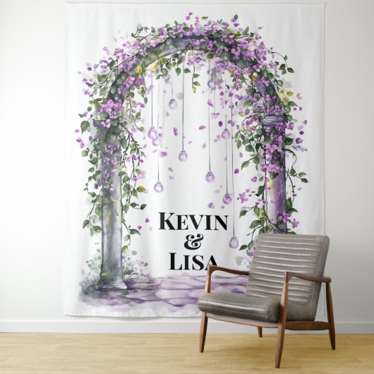 Twilight Garden Arch Wedding Background Wandteppich (Beispiel)