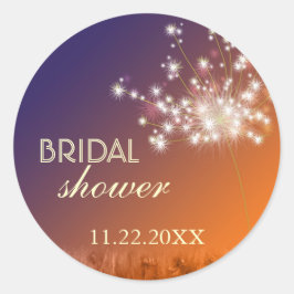 Twilight Garden Dandelion Brautparty Runder Aufkleber